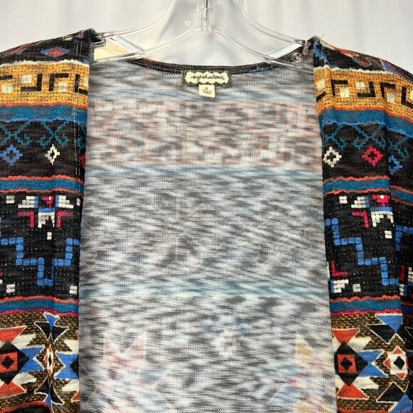 Eyeshadow Womens Cardigan Sweater Multicolor Southwestern Open Front Flyaway S - Picture 6 of 11